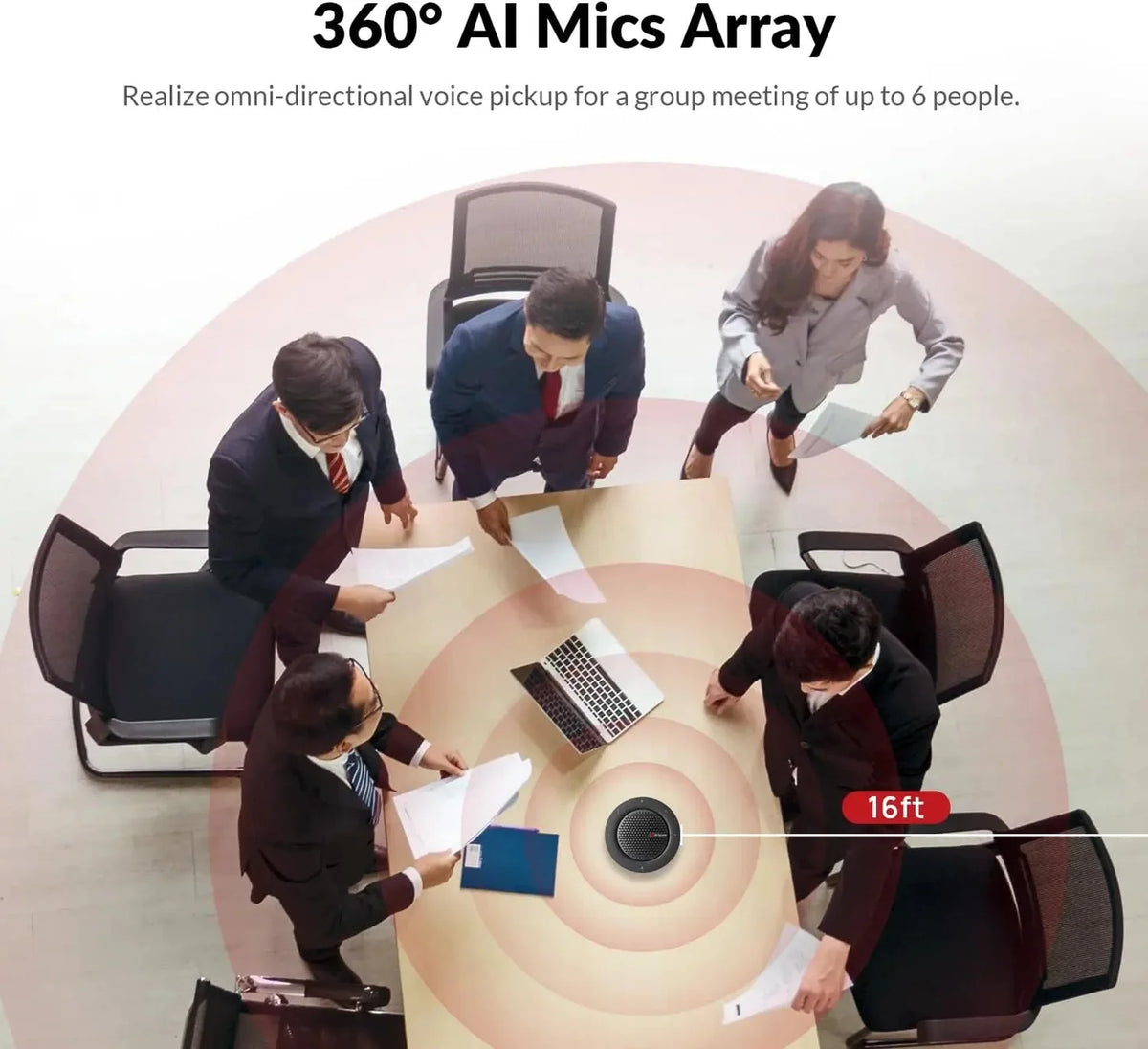 AV Access AnyCo A6 Daisy Chain USB & Bluetooth Conference Speakerphone | Scalable Audio with 360° Voice Pickup for Large Rooms - GOLCHHA COMPUTERS 