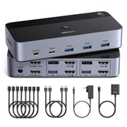 UGREEN 2 In 2 Out 8K 60Hz HDMI Dual Monitor KVM Switch with 4 USB 3.0 Ports (85100)