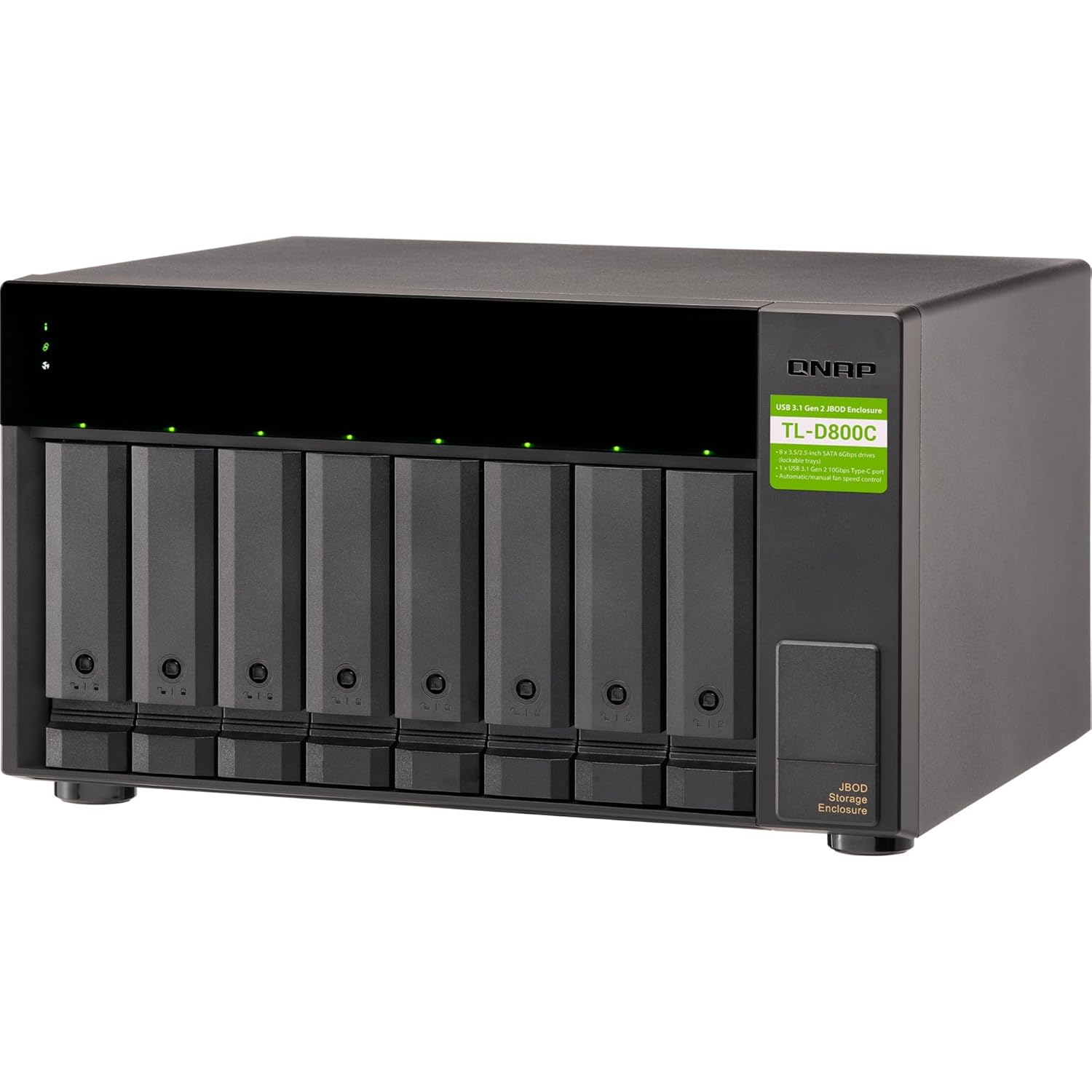 QNAP TL-D800C (USB) 8-Bay USB 3.2 Gen2 Type-C high-capacity JBOD storage enclosure