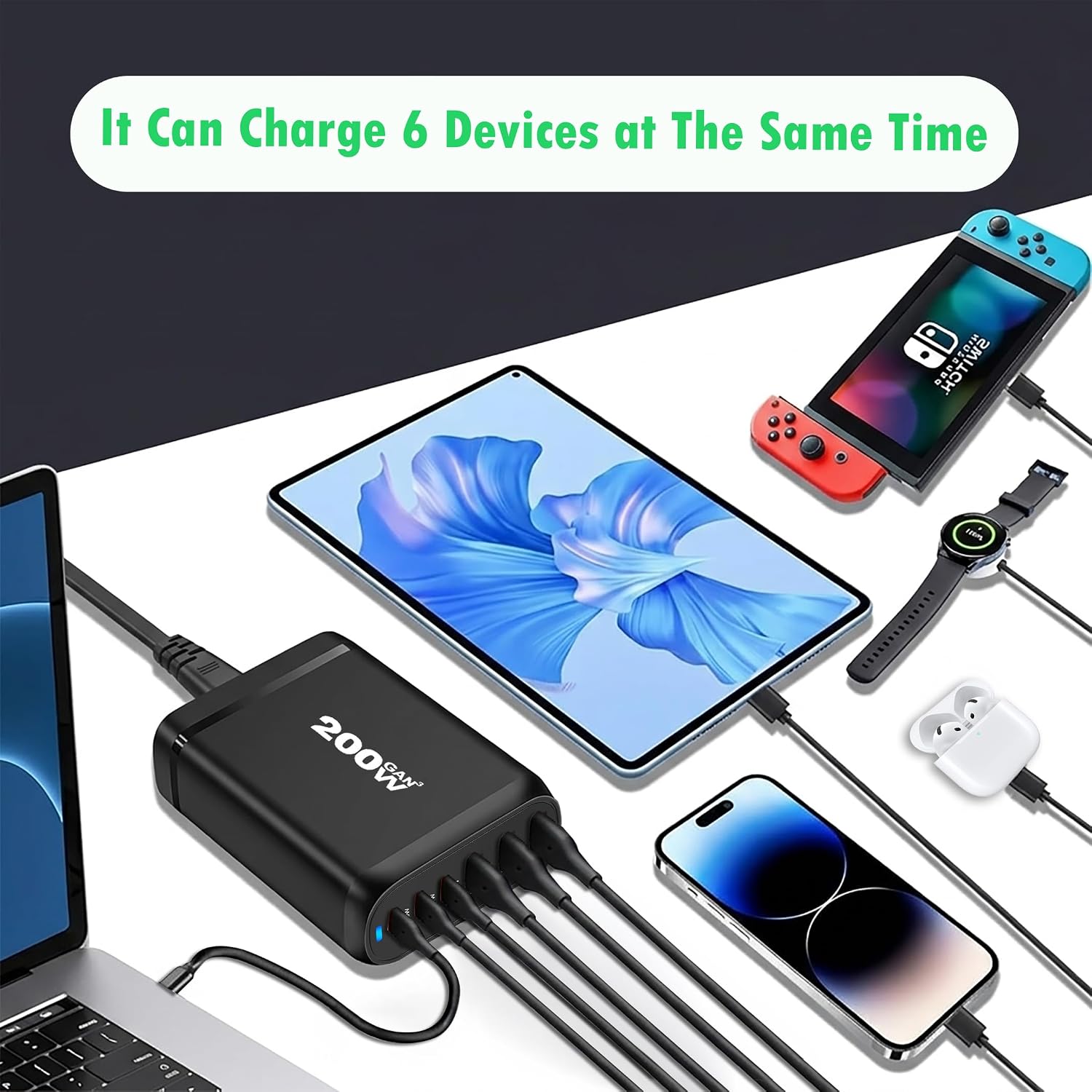 MX 200W GaN USB C Charging Station