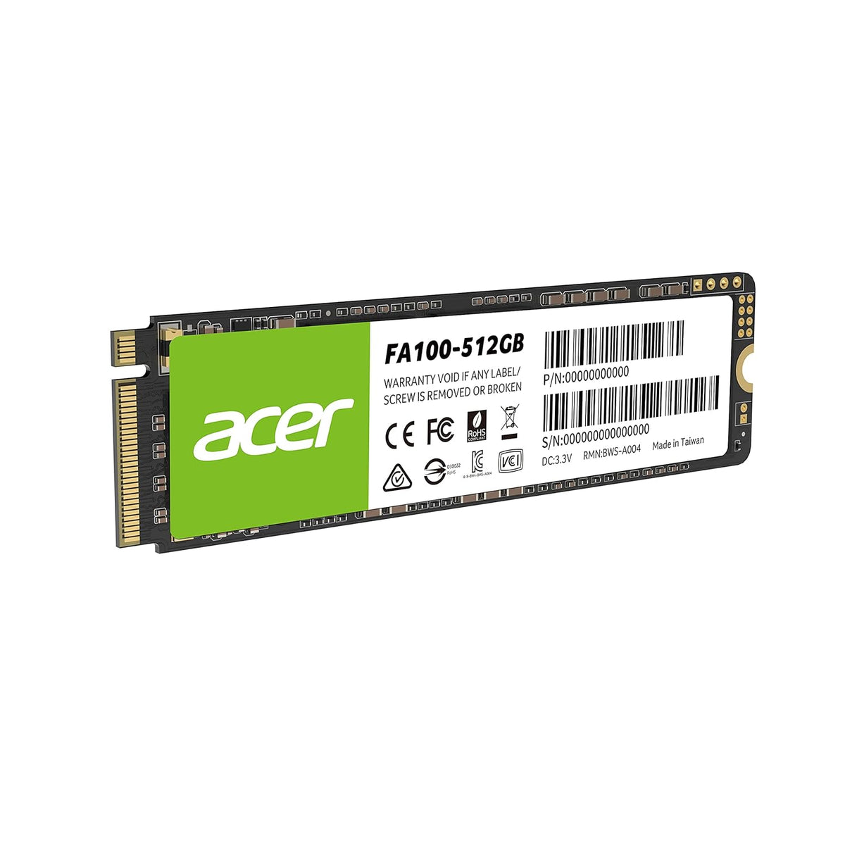 Acer FA100 512GB M.2 2280 PCIe Gen3 NVMe SSD