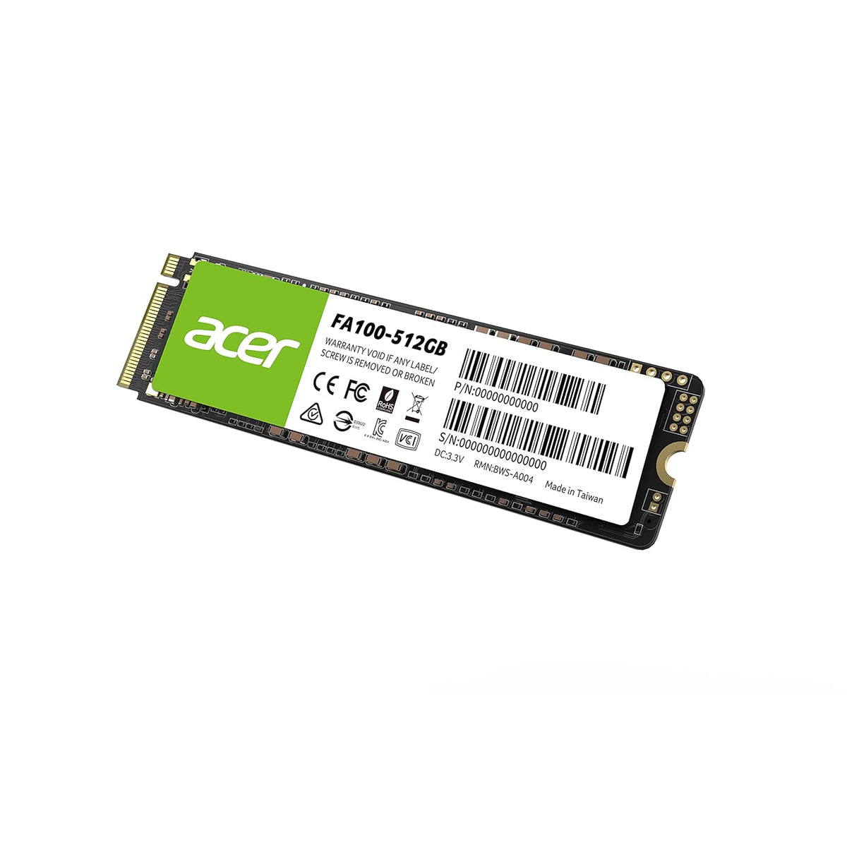 Acer FA100 512GB M.2 2280 PCIe Gen3 NVMe SSD