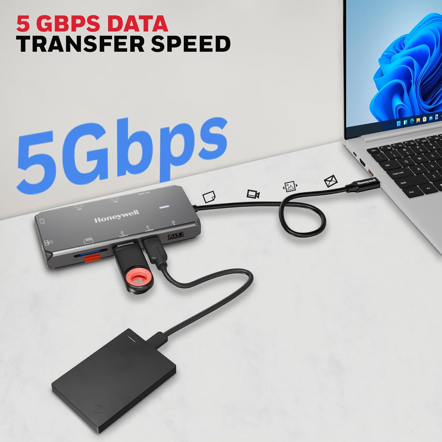 Honeywell Type C Docking Station – 10 in 1 (Supports 3 Display)