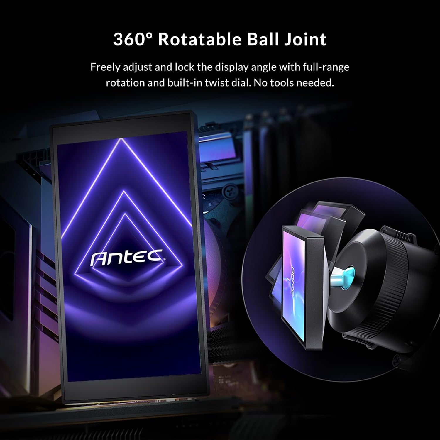 Antec Vortex View 360 AIO Liquid CPU Cooler with 5" IPS Screen - GOLCHHA COMPUTERS 