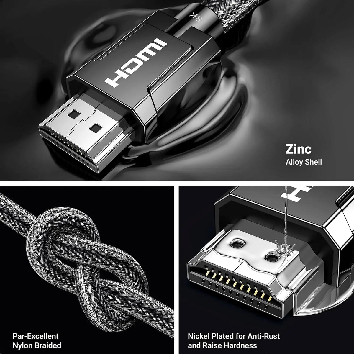 UGREEN 8K HDMI 2.1 Braided Cable 48Gbps 2m (70321)