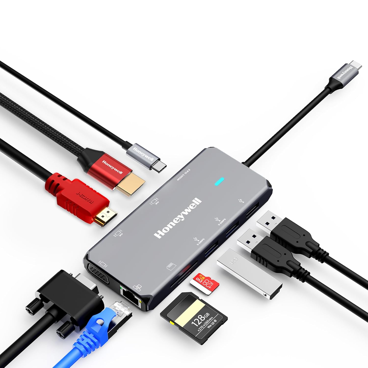 Honeywell Type C Docking Station – 10 in 1 (Supports 3 Display)