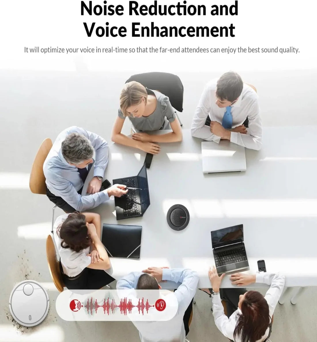 AV Access AnyCo A6 Daisy Chain USB & Bluetooth Conference Speakerphone | Scalable Audio with 360° Voice Pickup for Large Rooms - GOLCHHA COMPUTERS 