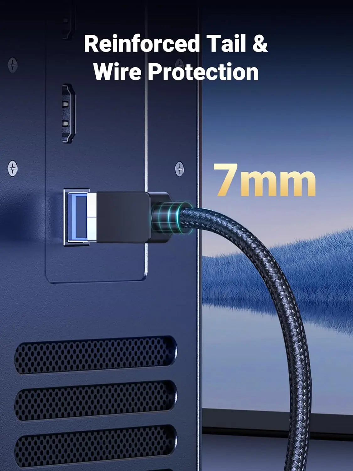 UGREEN Cat 8 Braided Ethernet Cable 40Gbps 2000MHz, 3m, Black (80432)