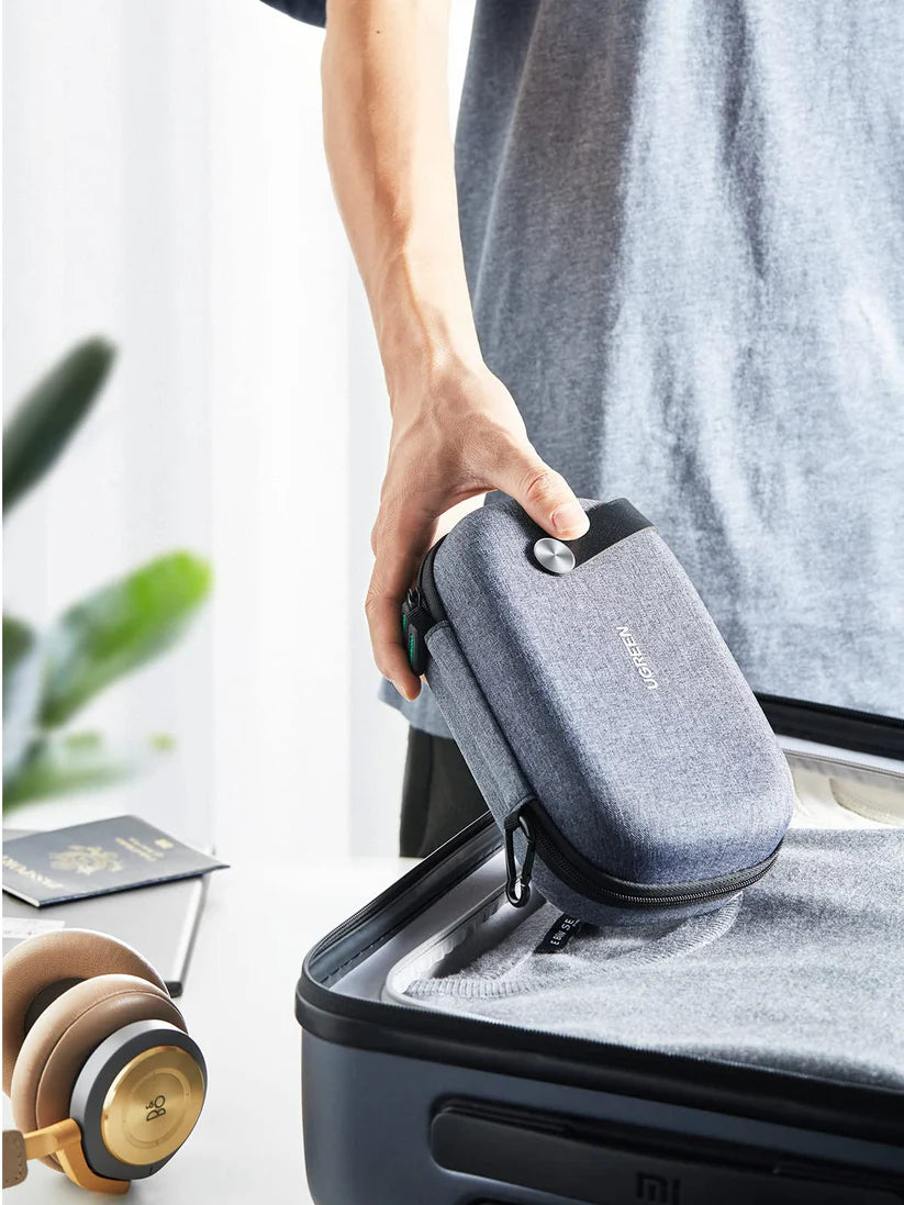 UGREEN Double-Layer Tech Organizer Travel Case, Grey (50903)