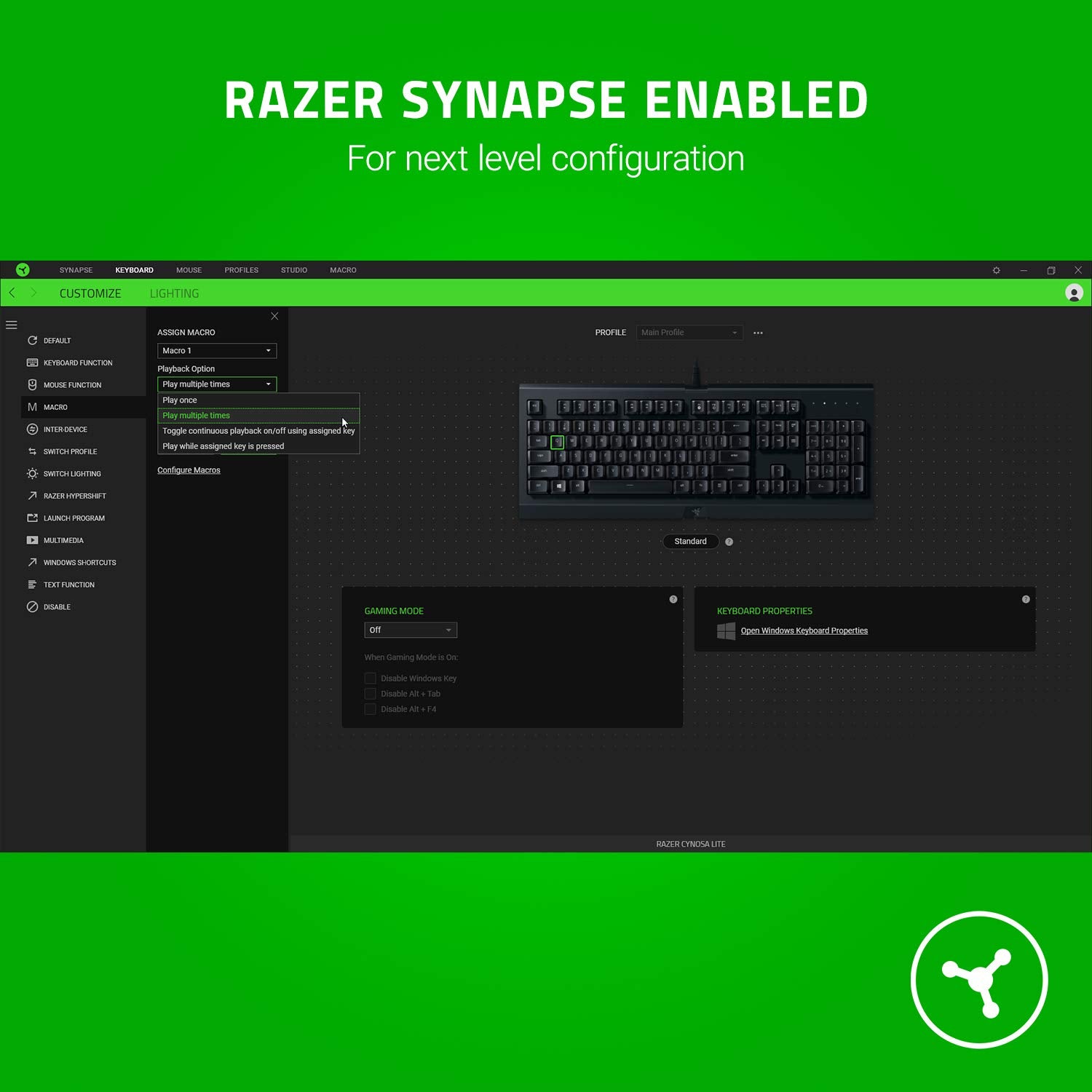 Razer Cynosa Lite RGB Gaming Keyboard with 1 Year Warranty
