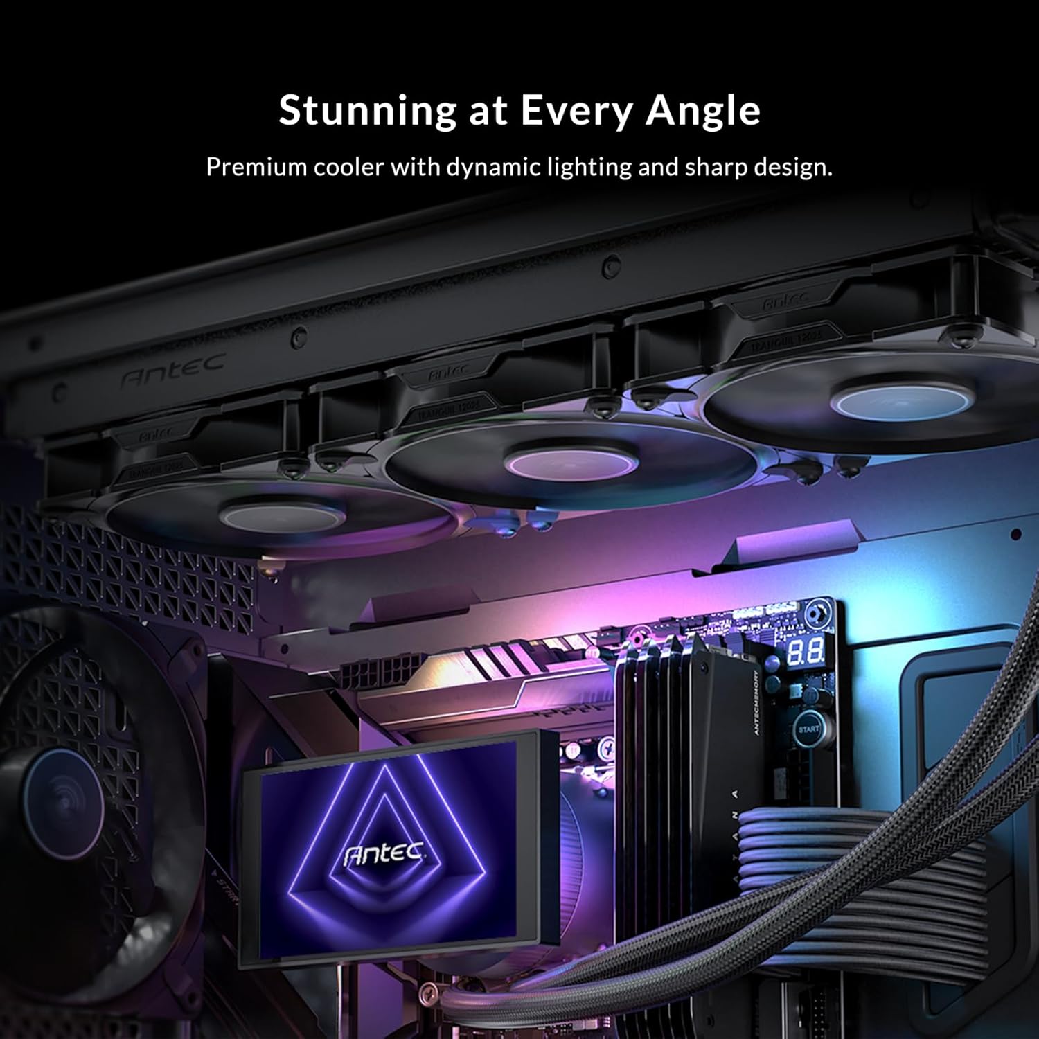 Antec Vortex View 360 AIO Liquid CPU Cooler with 5" IPS Screen - GOLCHHA COMPUTERS 