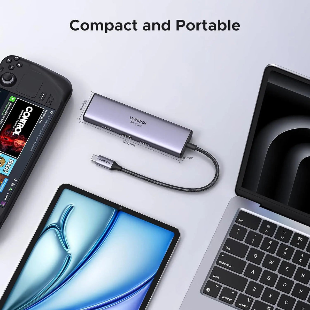 UGREEN Revodok 107 7-in-1 USB-C Hub, 4K 60Hz HDMI, Gigabit Ethernet, 100W PD (60515)