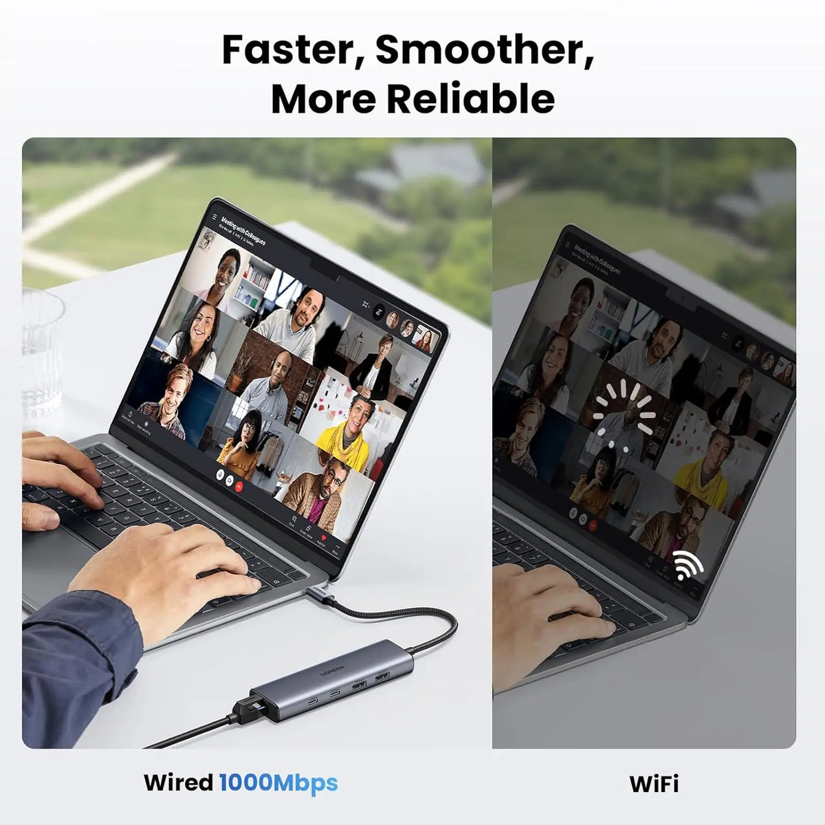 UGREEN CM512 6-in-1 USB-C Hub with 10Gbps Data Ports, Gigabit Ethernet & Auxiliary Power (45320)