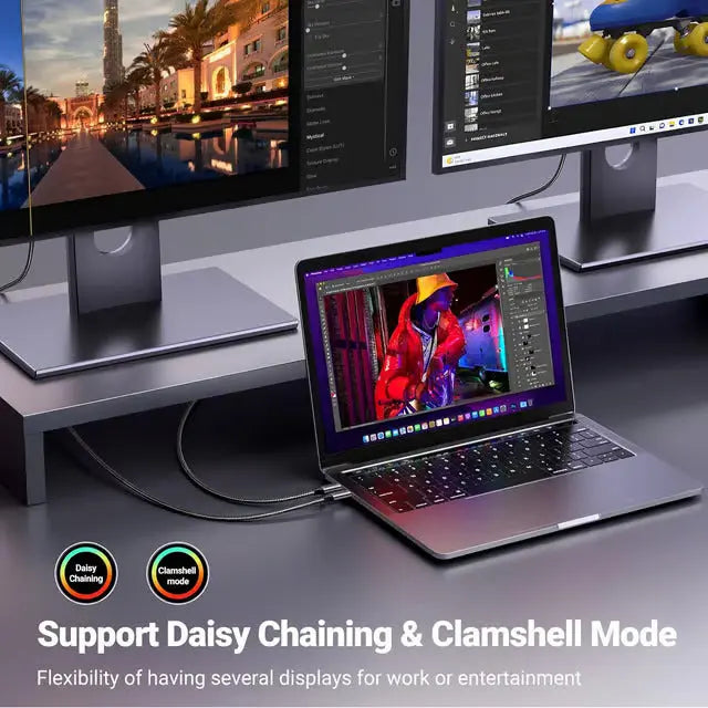 UGREEN USB-C to DisplayPort 1.4 Cable 8K 60Hz / 4K 240Hz, Braided, 2m (25158)