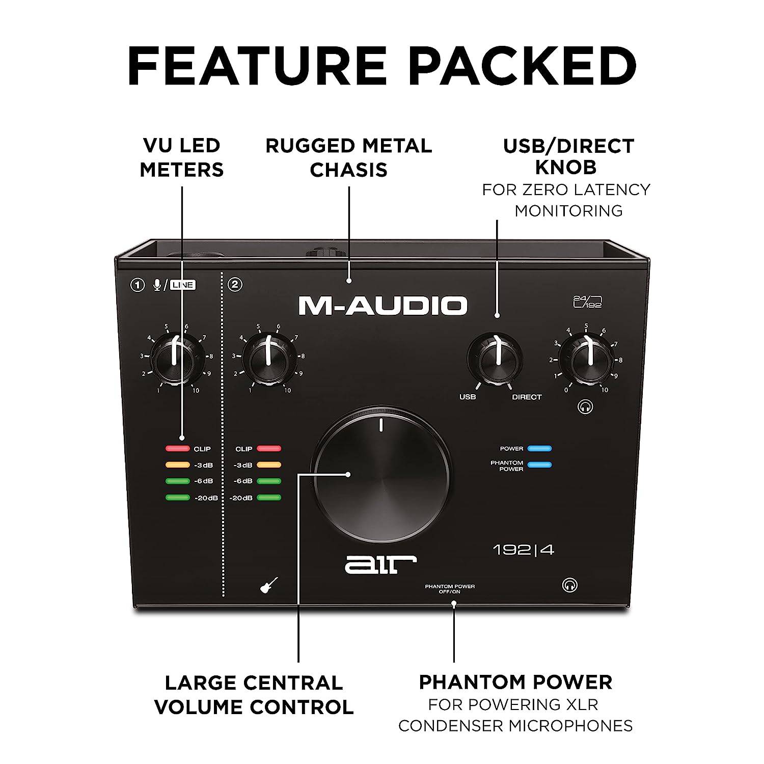 M-Audio AIR 192|4 Vocal Studio Pro -Complete Recording  kit -2-In/2-Out USB Audio Interface with Condenser Microphone, Shockmount, XLR Cable, Headphone - Golchha Computers
