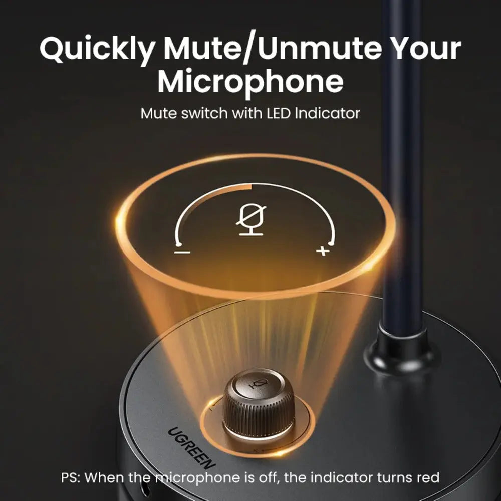 UGREEN USB Desktop Omnidirectional Microphone with Gooseneck (90416)