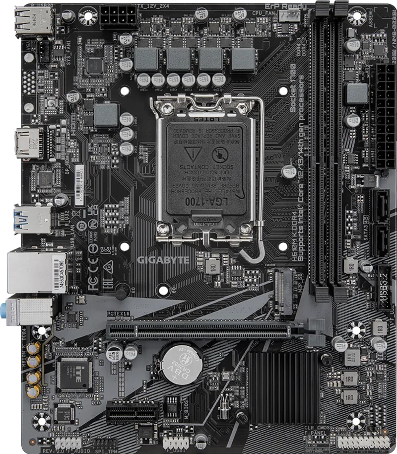 GIGABYTE H610M K DDR4 (Rev. 2.0) Micro-ATX Motherboard (Intel LGA1700)