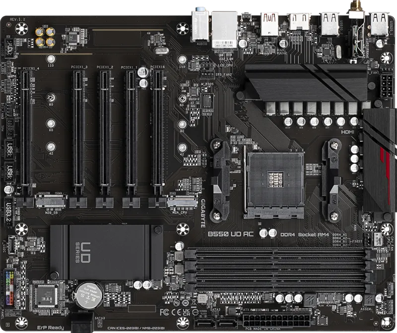 GIGABYTE B550 UD AC (Rev. 1.2) DDR4 ATX Motherboard (AMD AM4)