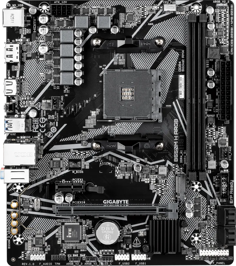 GIGABYTE B550M H ARGB AMD AM4 DDR4 MOTHERBOARD