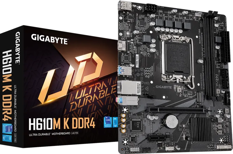 GIGABYTE H610M K DDR4 (Rev. 2.0) Micro-ATX Motherboard (Intel LGA1700)