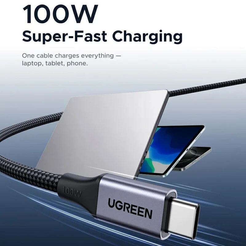 UGREEN 100W Magnetic Self-Coiling USB-C to USB-C Cable 1m (55517)