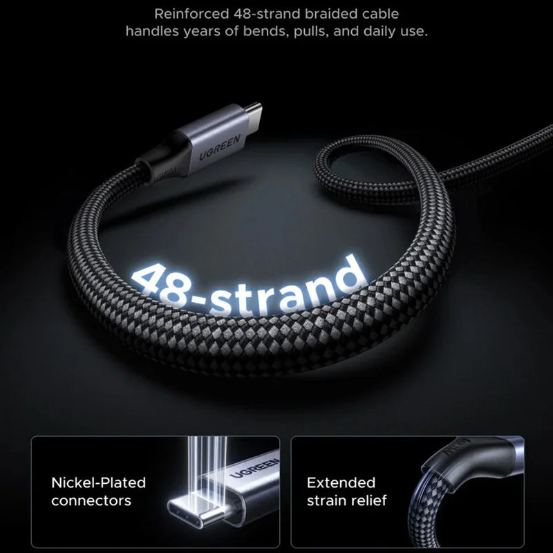 UGREEN 100W Magnetic Self-Coiling USB-C to USB-C Cable 1m (55517)