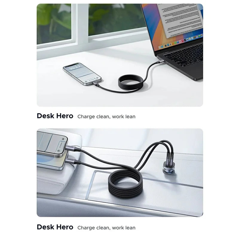 UGREEN 100W Magnetic Self-Coiling USB-C to USB-C Cable 1m (55517)
