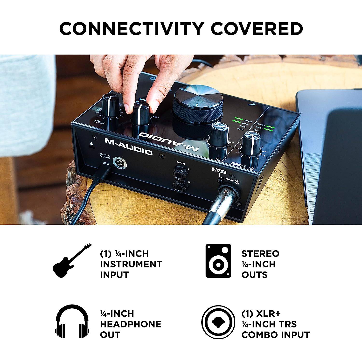 M-Audio AIR 192|4 Vocal Studio Pro -Complete Recording  kit -2-In/2-Out USB Audio Interface with Condenser Microphone, Shockmount, XLR Cable, Headphone - Golchha Computers