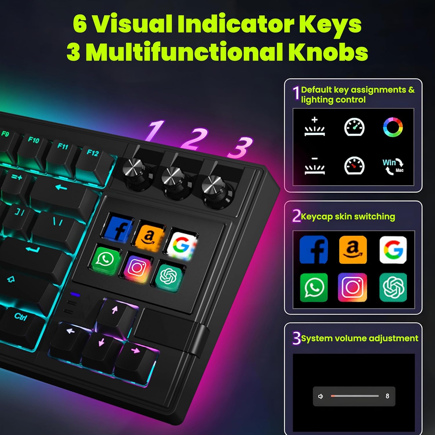 Ant Esports Apex 400 Wired AI Hybrid RGB Stream Deck Mechanical Keyboard