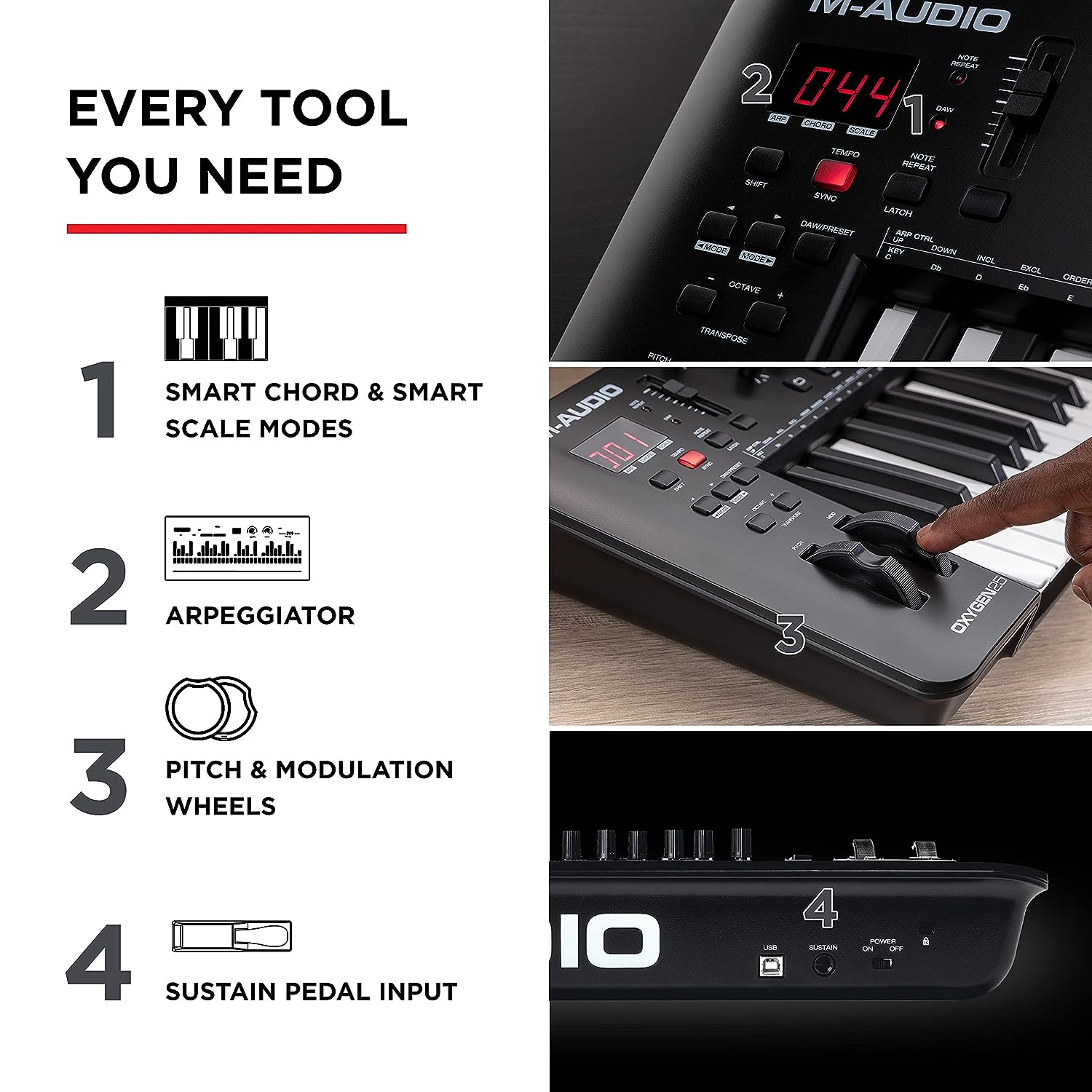 M-Audio Oxygen 25 (MKV) USB MIDI Controller with Smart Controls and Auto-Mapping