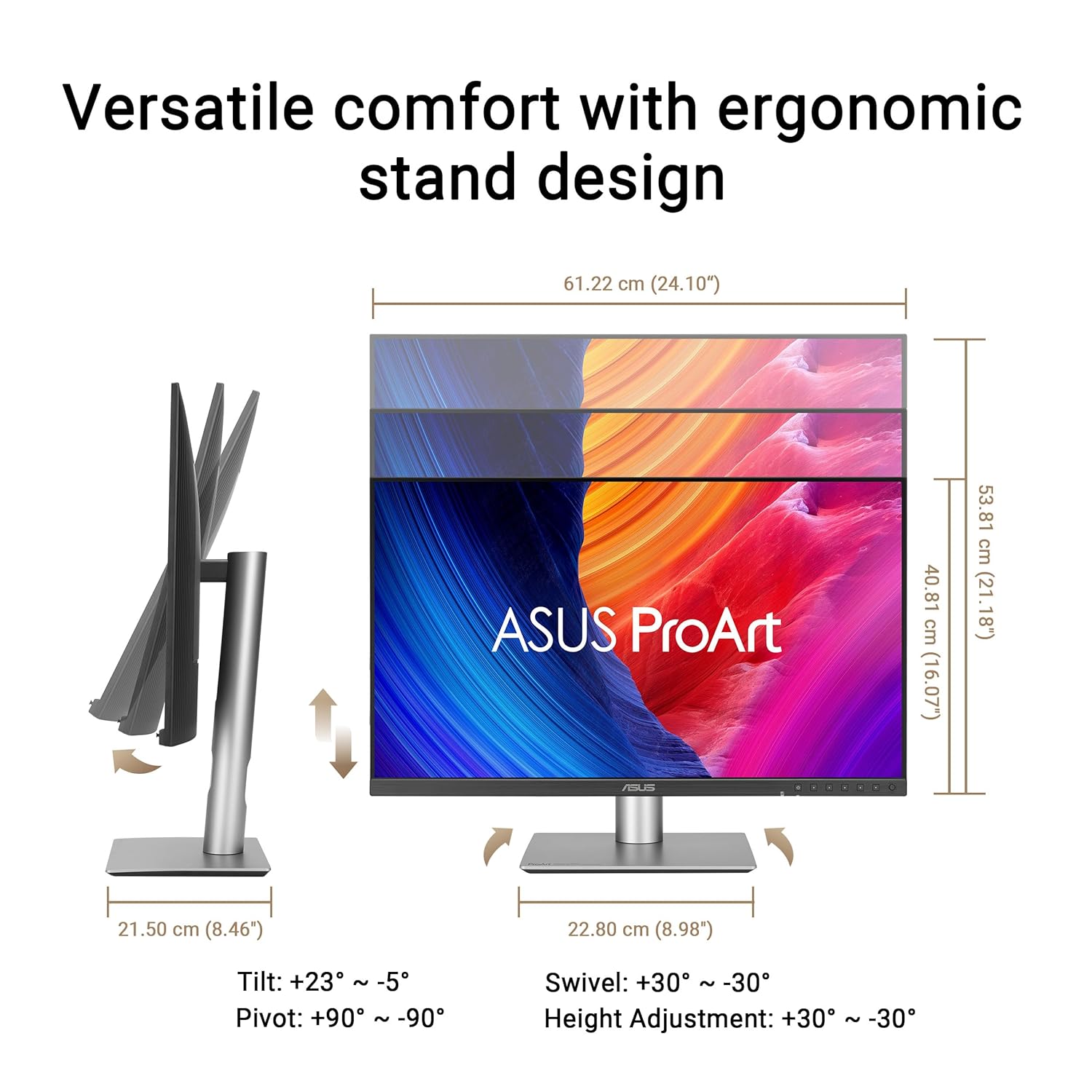 ASUS ProArt Display 27” 5K 60Hz (PA27JCV) HDR Professional Monitor - GOLCHHA COMPUTERS 