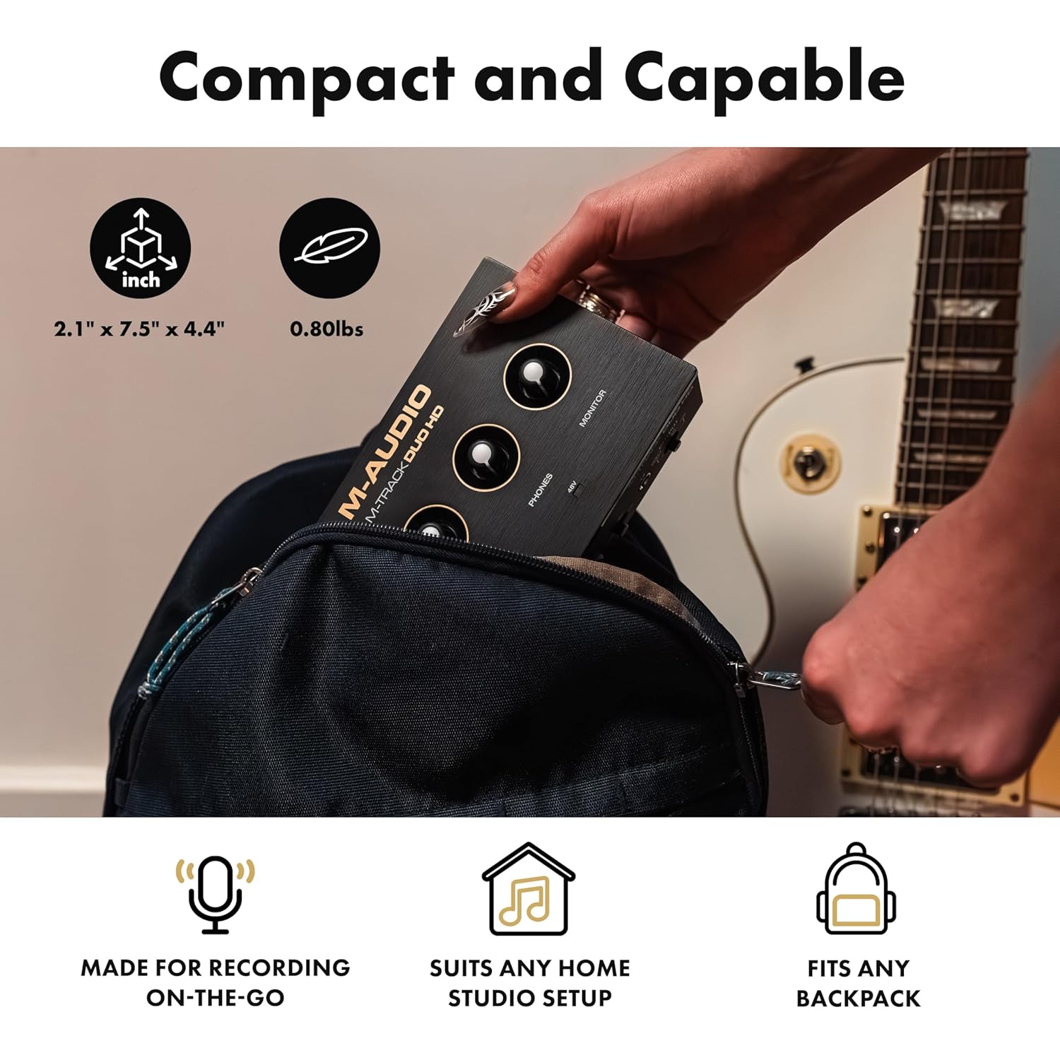 M-AUDIO M-TRACK DUO HD - Pro-Grade 2x2 USB-C Audio Interface for Mac, PC, iOS and Android