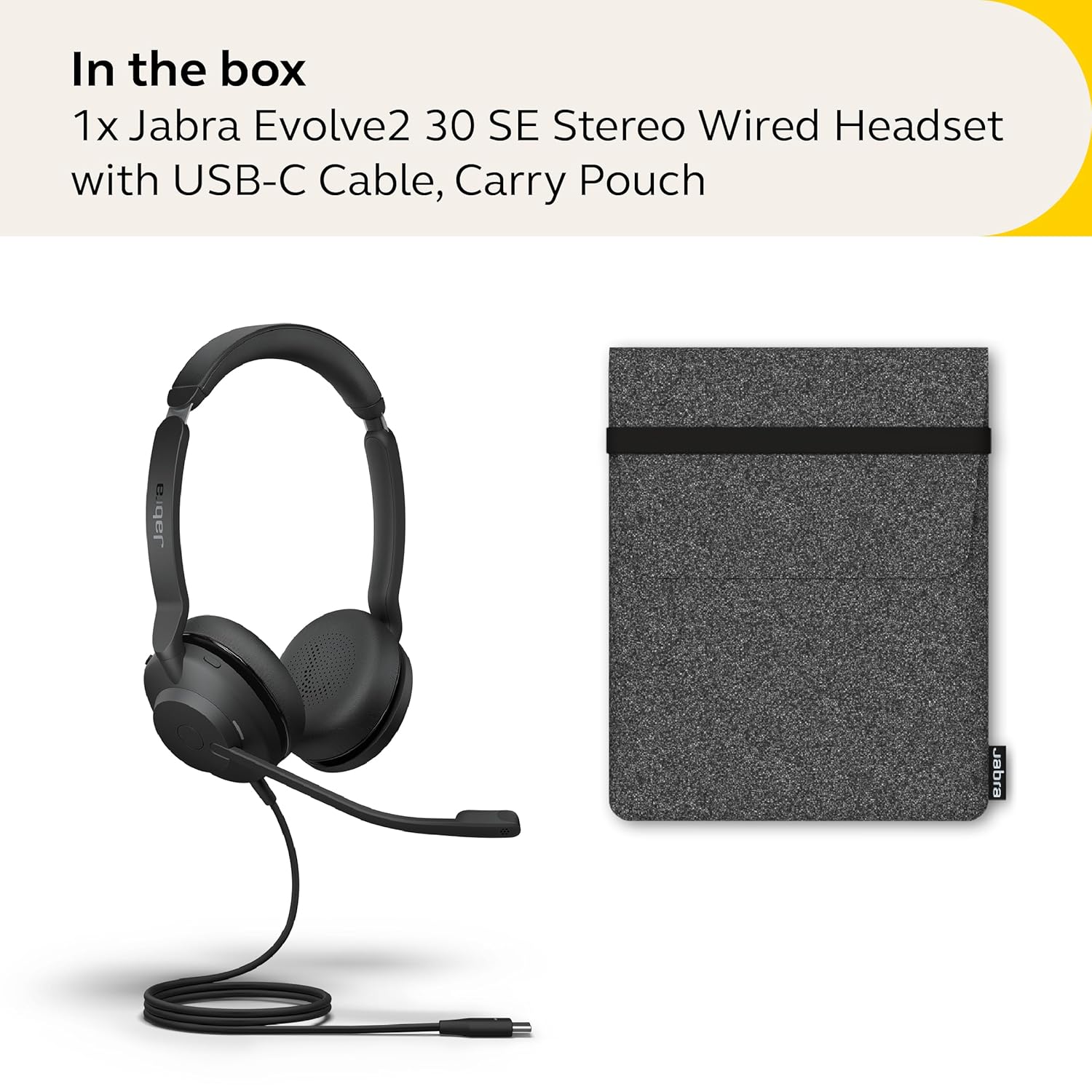 Jabra Evolve2 30 Se On Ear Wired Stereo Noise-Cancelling Headset