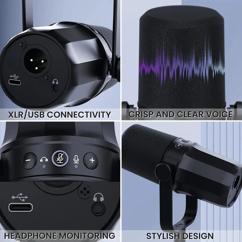 Audio Array AI-10 Professional Live Soundcard Mixer with Bluetooth WITH Audio Array AM-C11 XLR/USB Dynamic Podcast Microphone - GOLCHHA COMPUTERS 