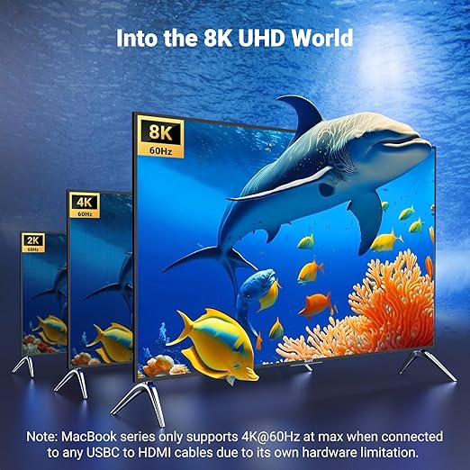 UGREEN USB-C to HDMI 2.1 Cable 8K 60Hz / 4K 240Hz, HDR, 1m (35596)