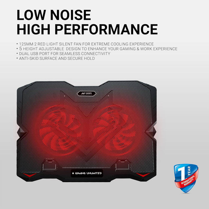 Ant Esports NC150 Ultra Slim and Sturdy Portable Laptop Cooling Pad - Golchha Computers