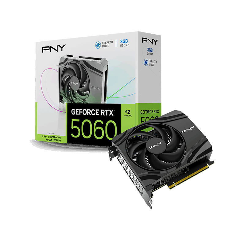 PNY NVIDIA GeForce RTX 5060 Single Fan GDDR7 Graphics Card - GOLCHHA COMPUTERS 