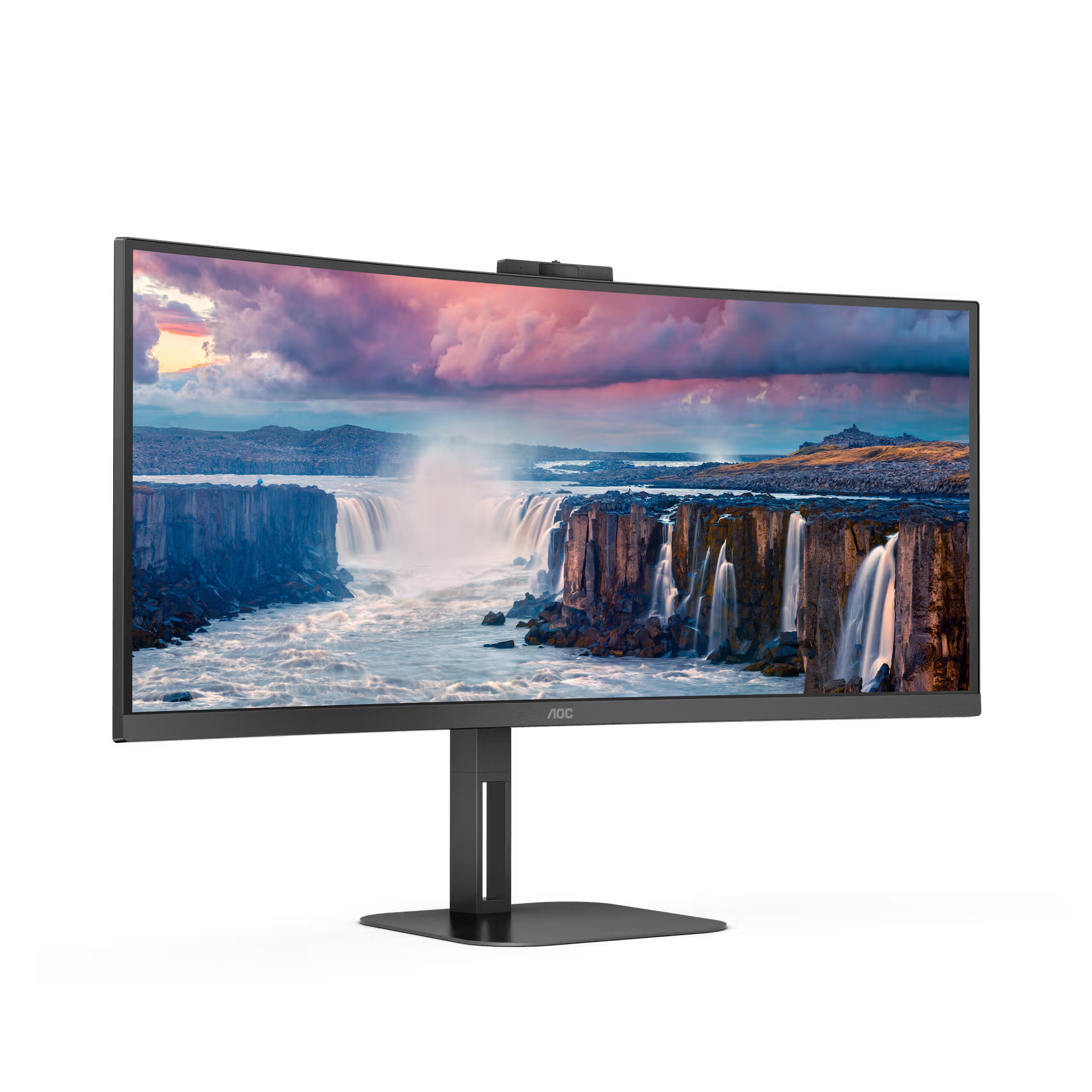 AOC CU34V5CW/BK 34" 2K 100 Hz Ultrawide Business Monitor with Integrated Webcam