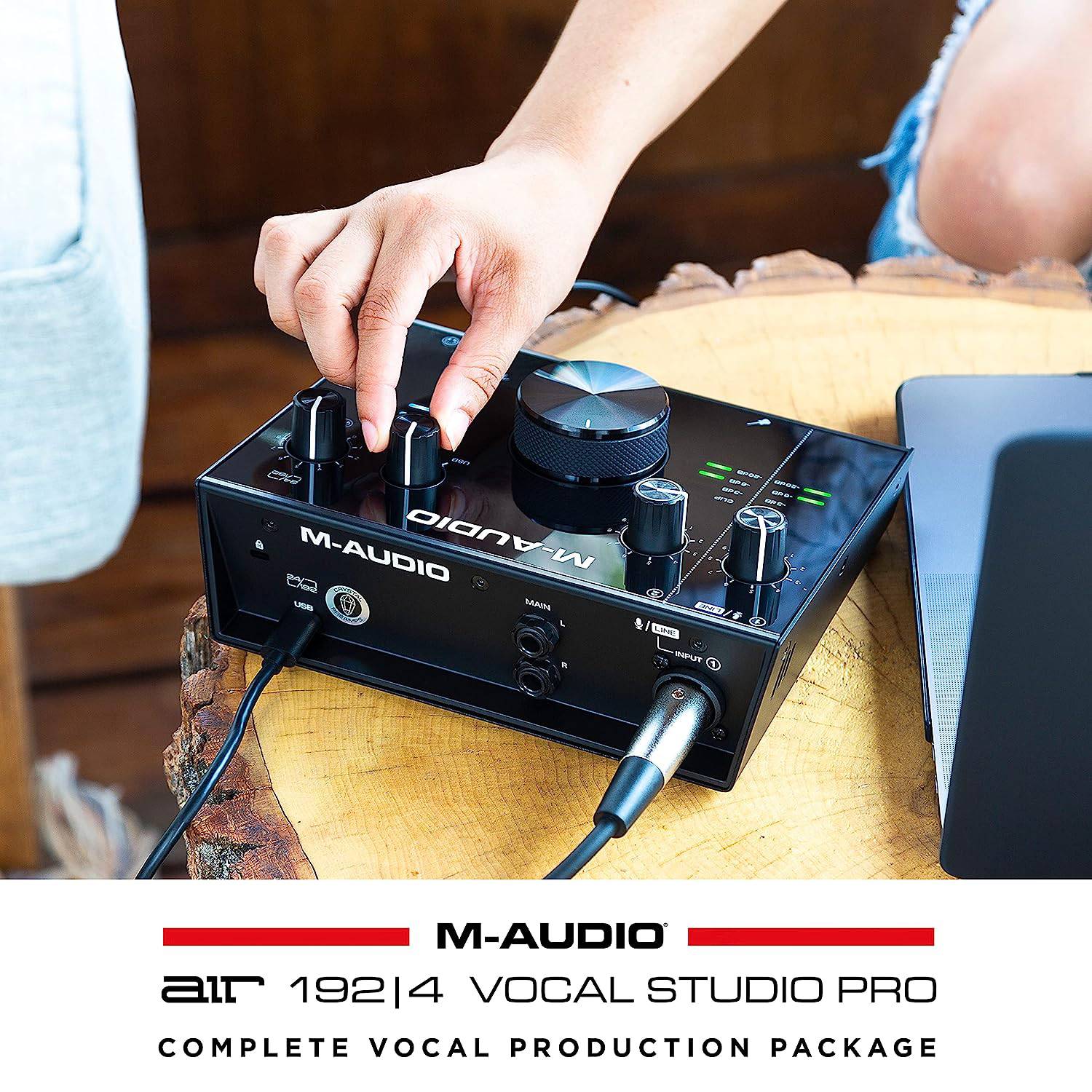 M-Audio AIR 192|4 Vocal Studio Pro -Complete Recording  kit -2-In/2-Out USB Audio Interface with Condenser Microphone, Shockmount, XLR Cable, Headphone - Golchha Computers