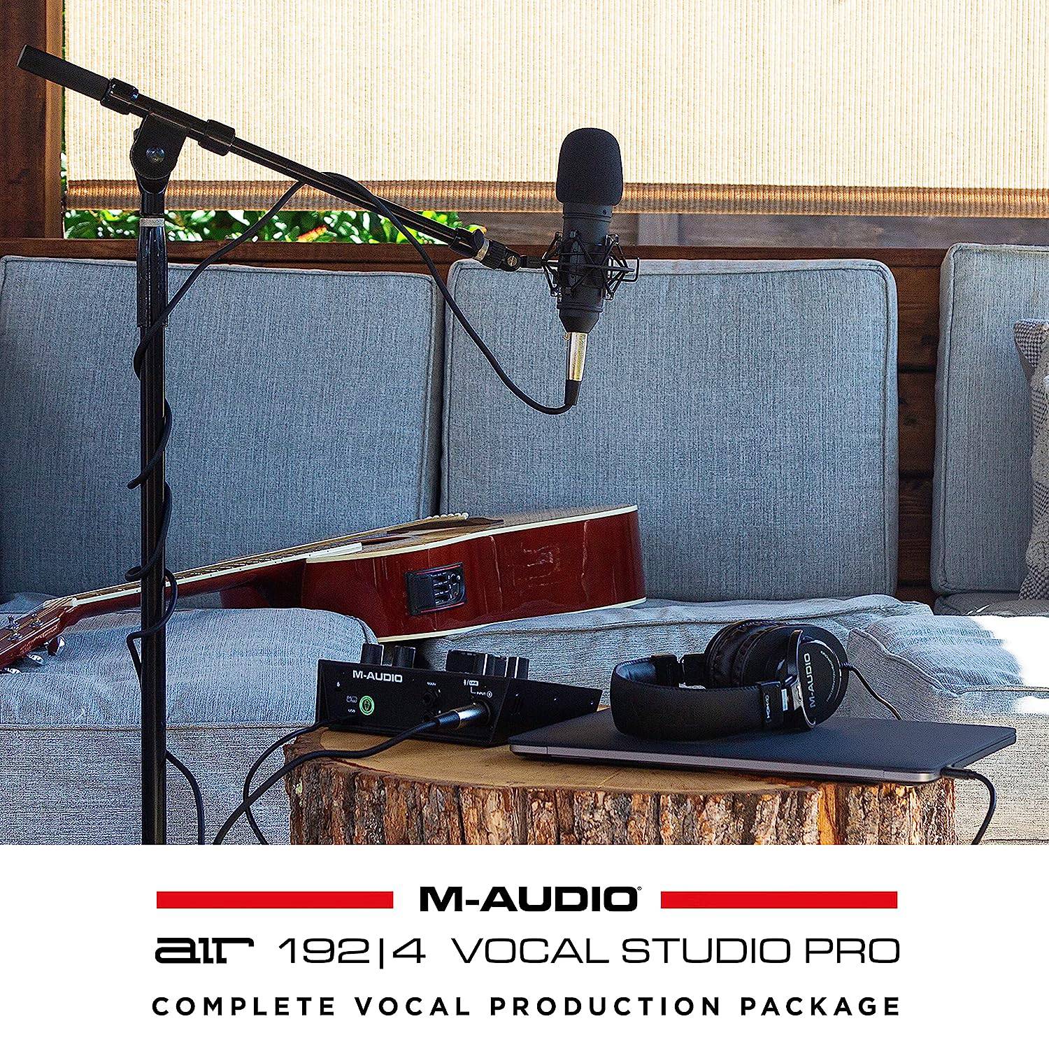 M-Audio AIR 192|4 Vocal Studio Pro -Complete Recording  kit -2-In/2-Out USB Audio Interface with Condenser Microphone, Shockmount, XLR Cable, Headphone - Golchha Computers