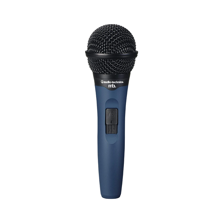 Audio-Technica MB-1K Midnight Blues Series Handheld Neodymium Cardioid Unidirectional Dynamic Vocal Microphone, Rugged Construction, On/Off Switch - Golchha Computers