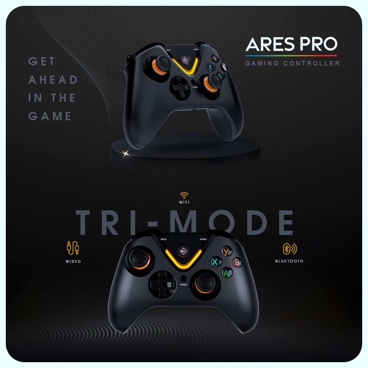 Cosmic Byte Ares Pro Tri-Mode Wireless-Bluetooth-Wired Controller for PC, Wireless Audio Port, Hall Joystick & Triggers, Upgraded with Windows Software Support - GOLCHHA COMPUTERS 