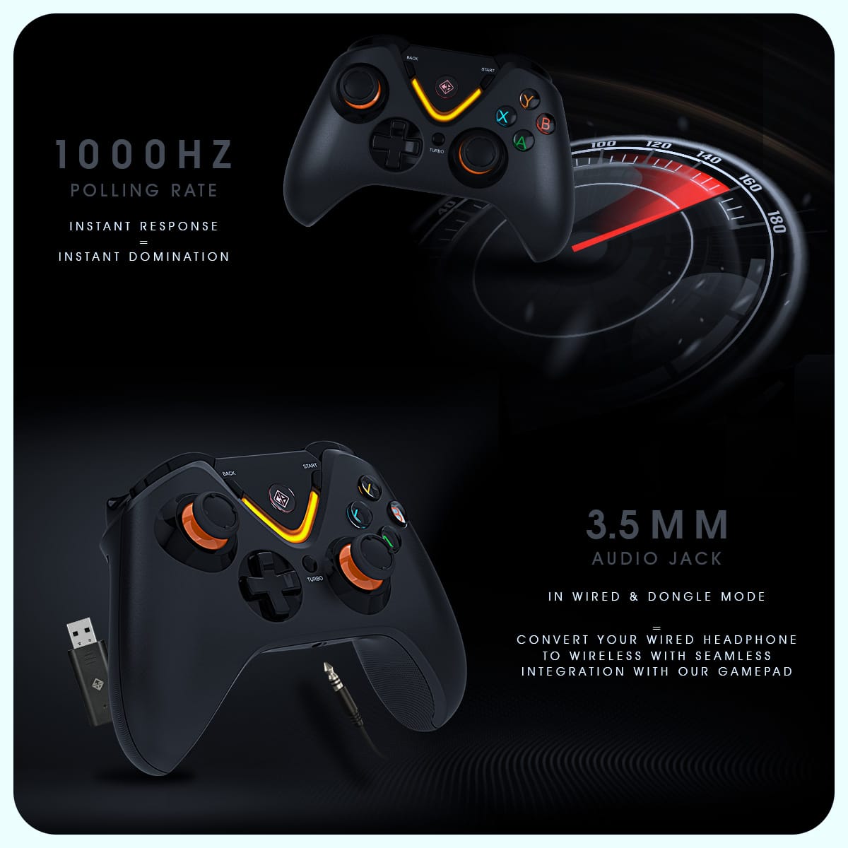 Cosmic Byte Ares Pro Tri-Mode Wireless-Bluetooth-Wired Controller for PC, Wireless Audio Port, Hall Joystick & Triggers, Upgraded with Windows Software Support - GOLCHHA COMPUTERS 