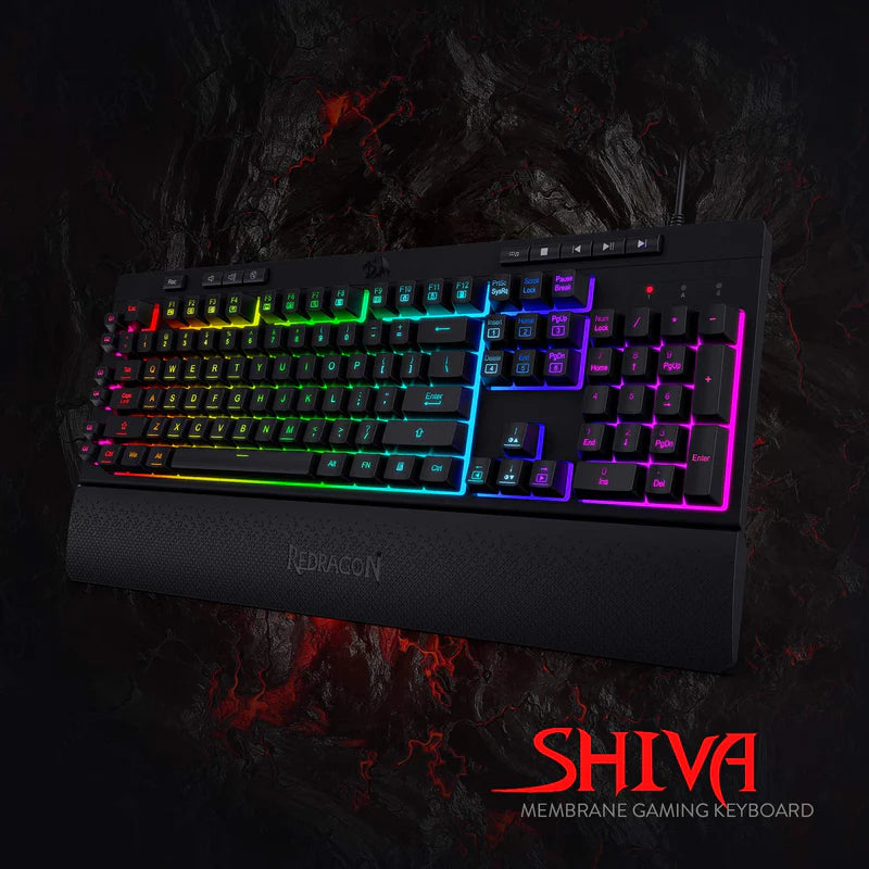 REDRAGON SHIVA K512- WIRED MEMBRANE KEYBOARD RGB BLACK - GOLCHHA COMPUTERS 