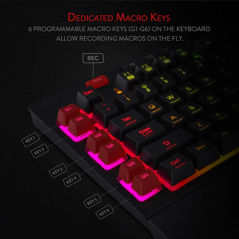 REDRAGON SHIVA K512- WIRED MEMBRANE KEYBOARD RGB BLACK - GOLCHHA COMPUTERS 