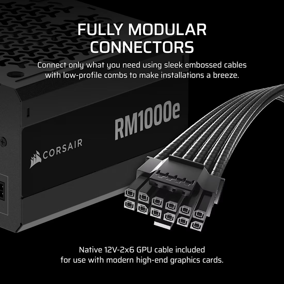 Corsair RM1000e 1000W 80 Plus Gold Fully Modular ATX 3.1 Low-Noise ATX Power Supply