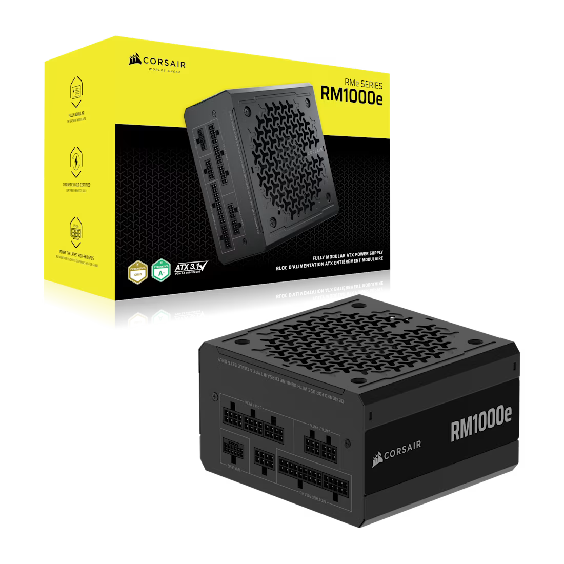 Corsair RM1000e 1000W 80 Plus Gold Fully Modular ATX 3.1 Low-Noise ATX Power Supply