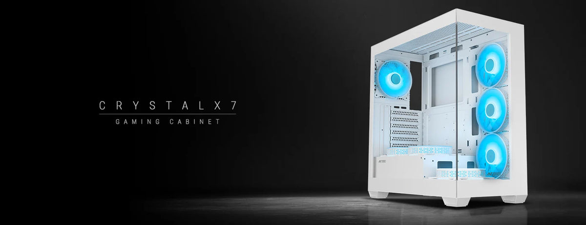 Ant Esports Crystal X7 ATX PC Case (White)