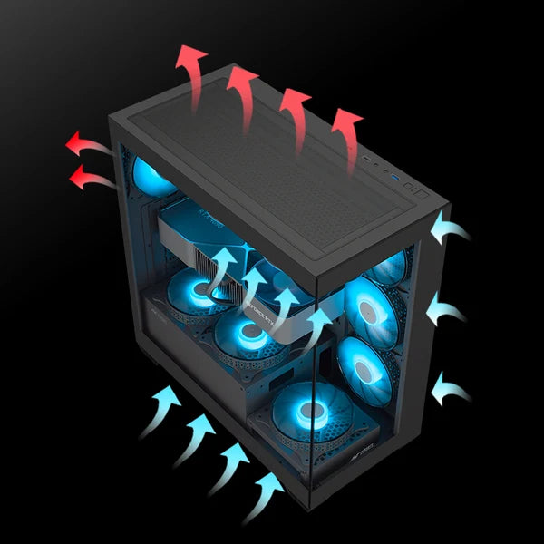 Ant Esports Crystal X7 ATX PC Case (Black)