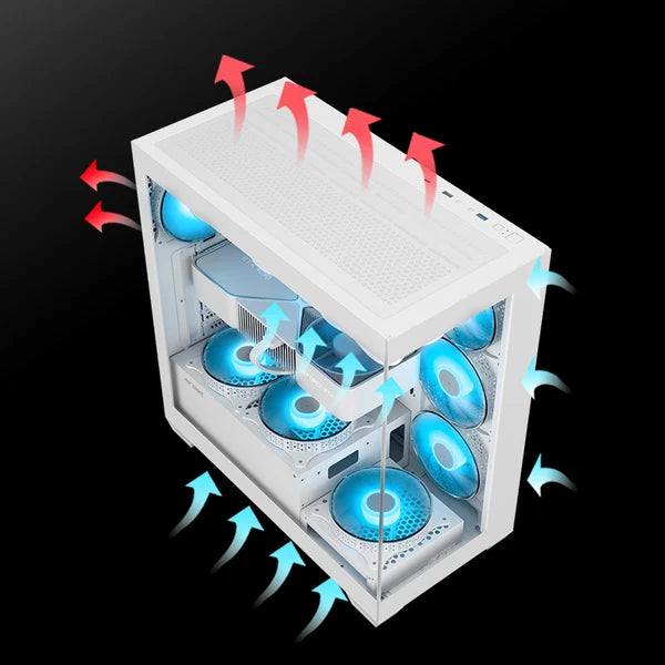 Ant Esports Crystal X7 ATX PC Case (White)